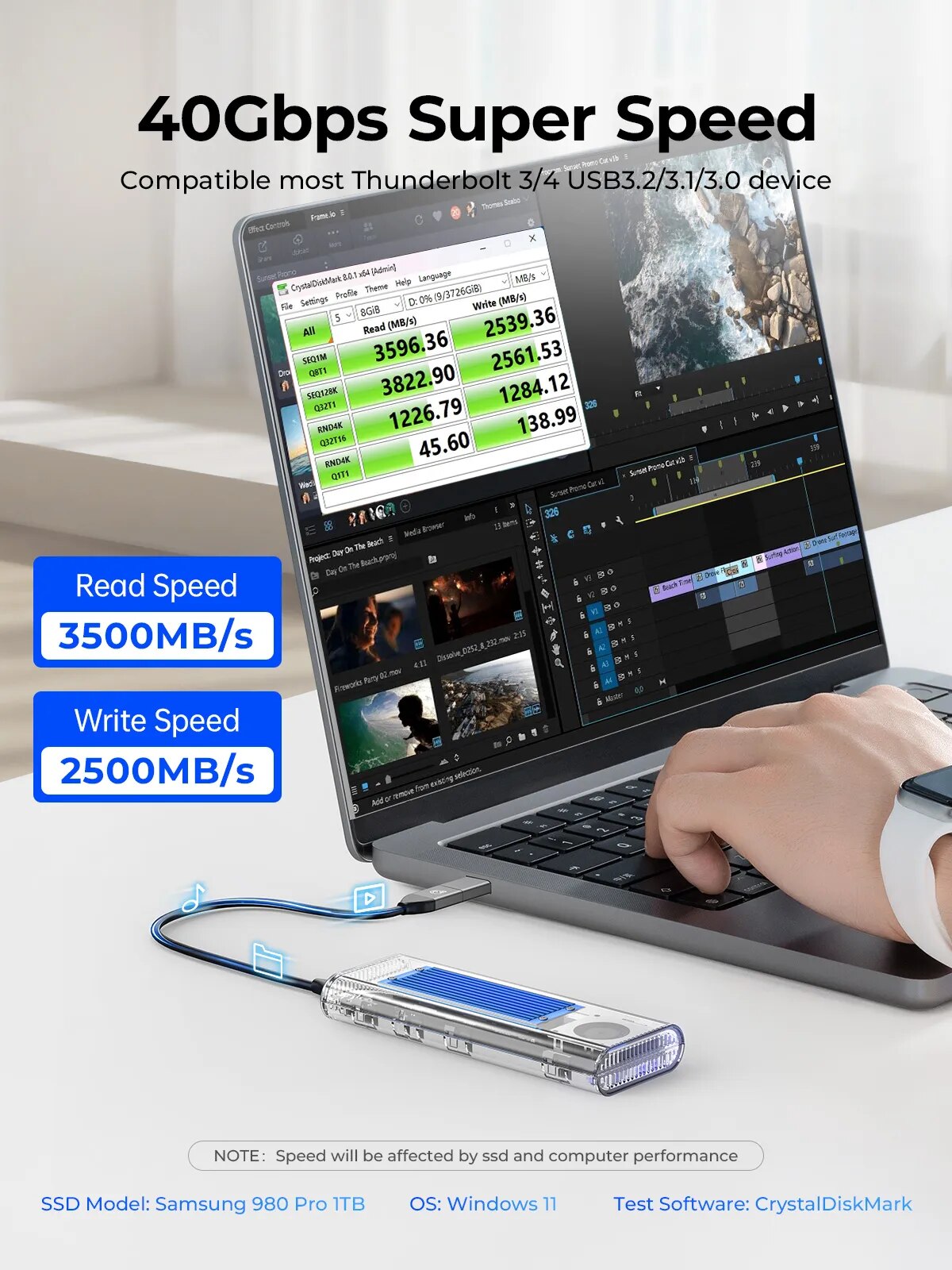 Soğutma fanı ile ORICO 40Gbps  - Thunderbolt 4 External Ssd 4Tb incelemesi ve fiyatı